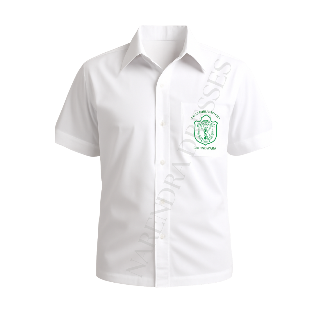 DPS White Half Sleeve Shirt for Boys & Girls