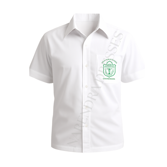 DPS White Half Sleeve Shirt for Boys & Girls